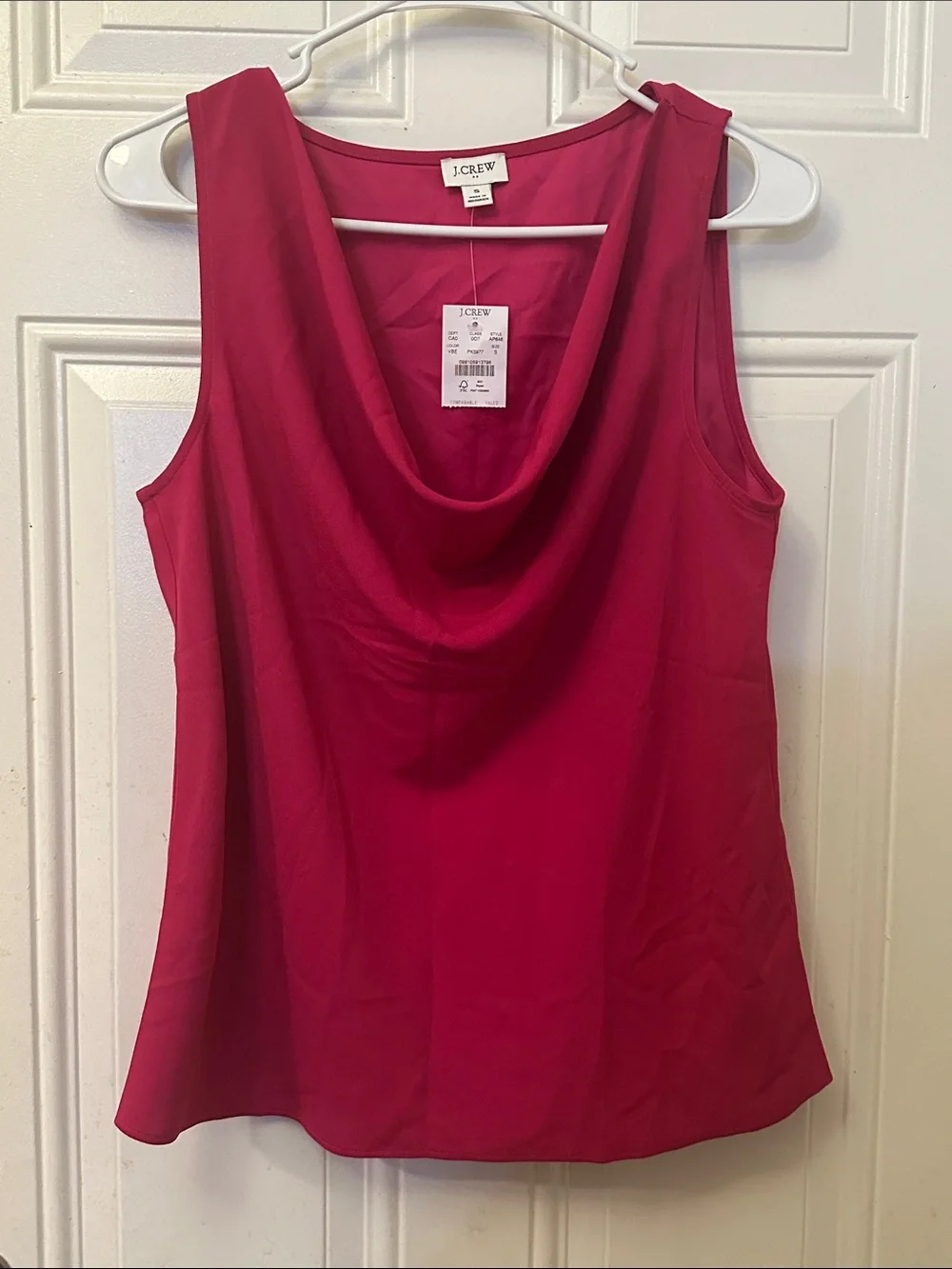 J. Crew Sleeveless Cowl Neck Tank Top - Fuchsia Pink summer top size s NWT top